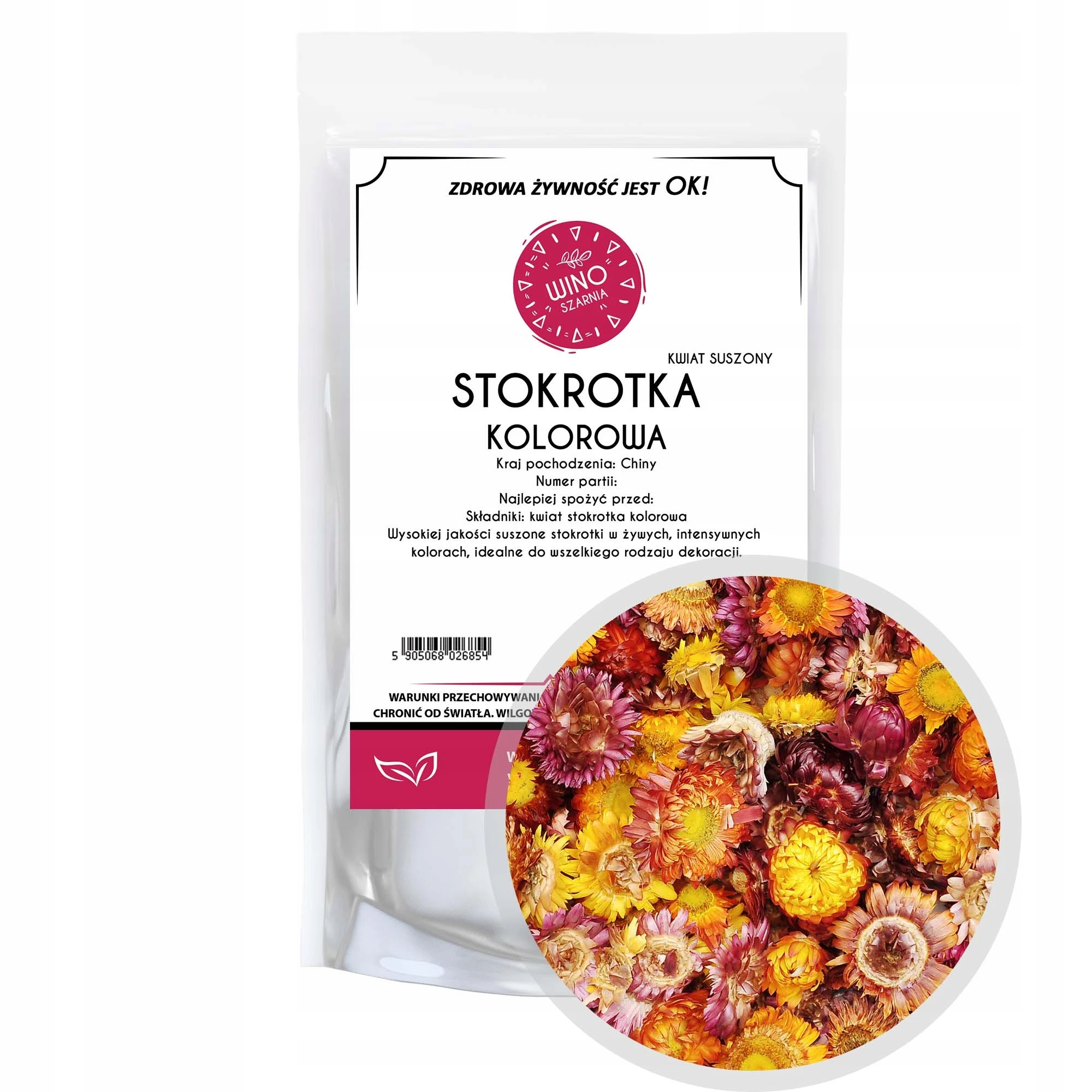 Stokrotka Kolorowa Kwiat Suszony 20g Jadalne Kwiaty Naturalne