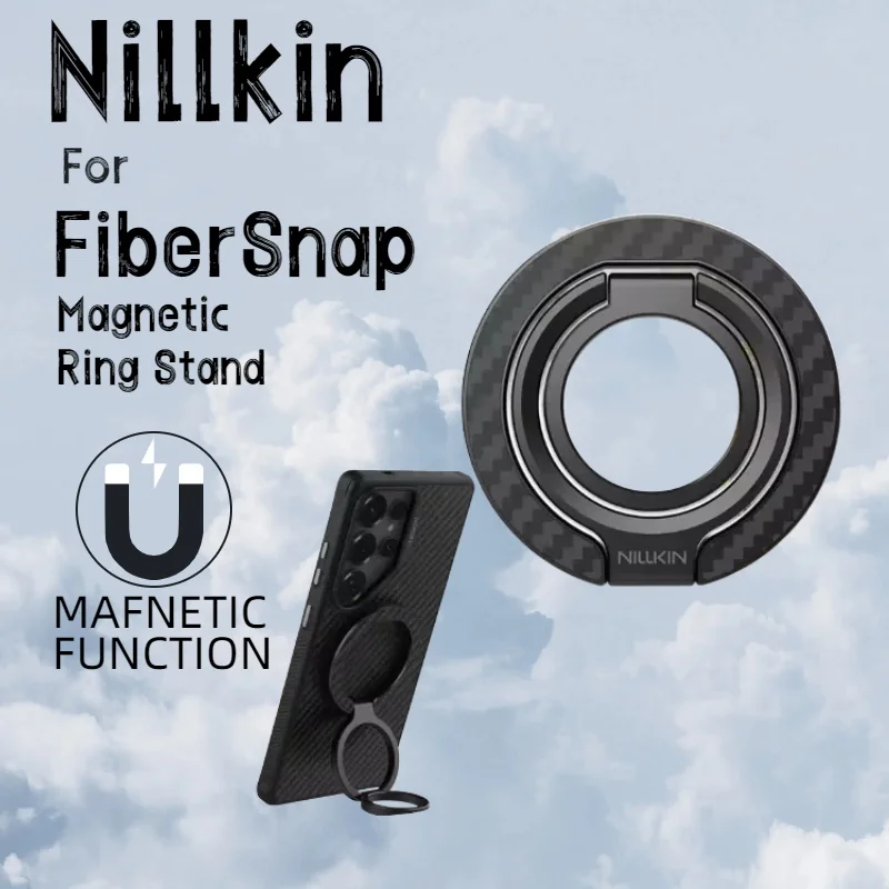 NILLKIN FiberSnap حامل حلقي مغناطيسي لهاتف iPhone 16 15 14 13 12 Pro Max حامل مغناطيسي قوي لهاتف SamsungS25 S24 S23 S22 S21Ultra