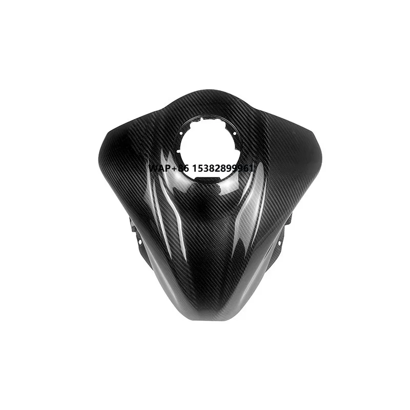 Sleek Glossy Black Carbon Fiber Pattern Motorcycle Fuel Tank Front Guard Protector for  GSX1300R Hayabusa