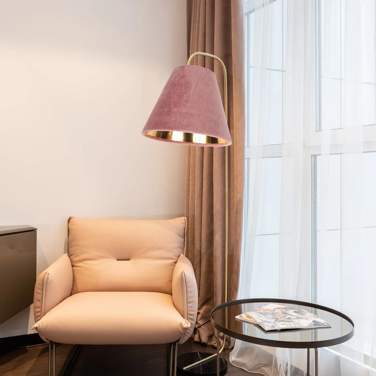 

Cloth Art Lampshade Sturdy Durable Table Lamp Cover E27 Decorative Light Shade Protective Cover for Desk Side Table