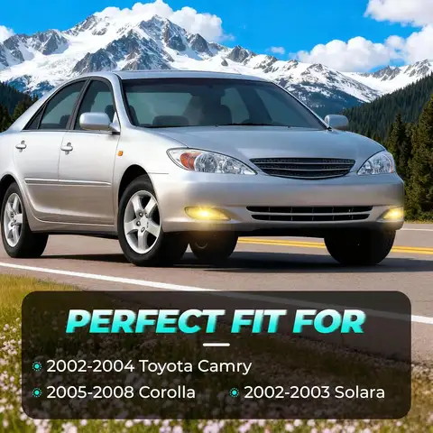 Halogen Fog Lights for Toyota Camry 2002-2004 & Corolla 2005-2008 & Solara 2002-2003 Front Bumper Fog Lamp Assembly Replacement