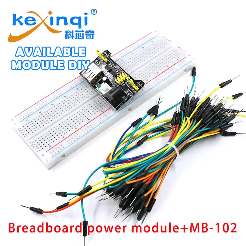 3.3V/5V Mb102 Breadboard Power Module MB-102 830 Punten Prototype Broodboard Voor Arduino Kit 65 Jumper Wire Groothandel