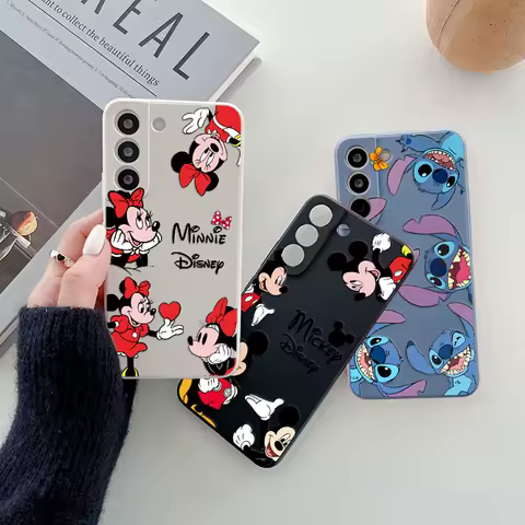 Mickey Minnie Mouse Stitch Disney S24FE Phone Case For Samsung Galaxy S25 Ultra S24 S23 S22 Plus S21 S20 FE S10 Silicone Cover
