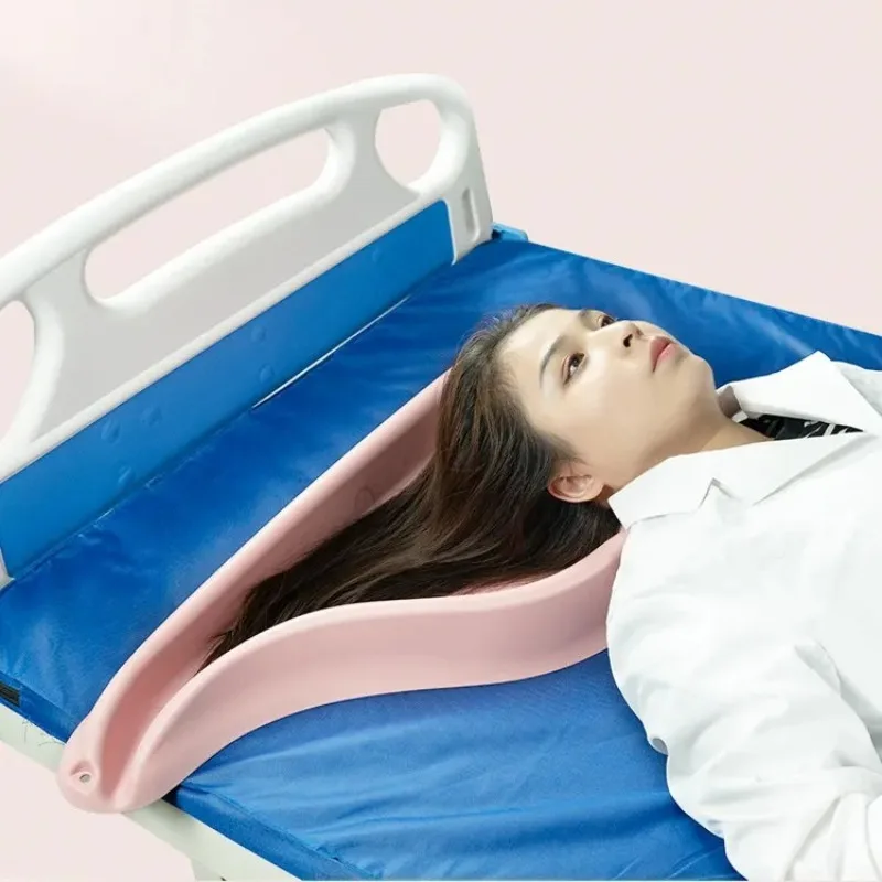 Ergonomic Shampoo Basin for Bedridden Elderly - Adjustable Lying Hair Wash Bowl for Postnatal Pregnancy Home Care, Plastic Tray