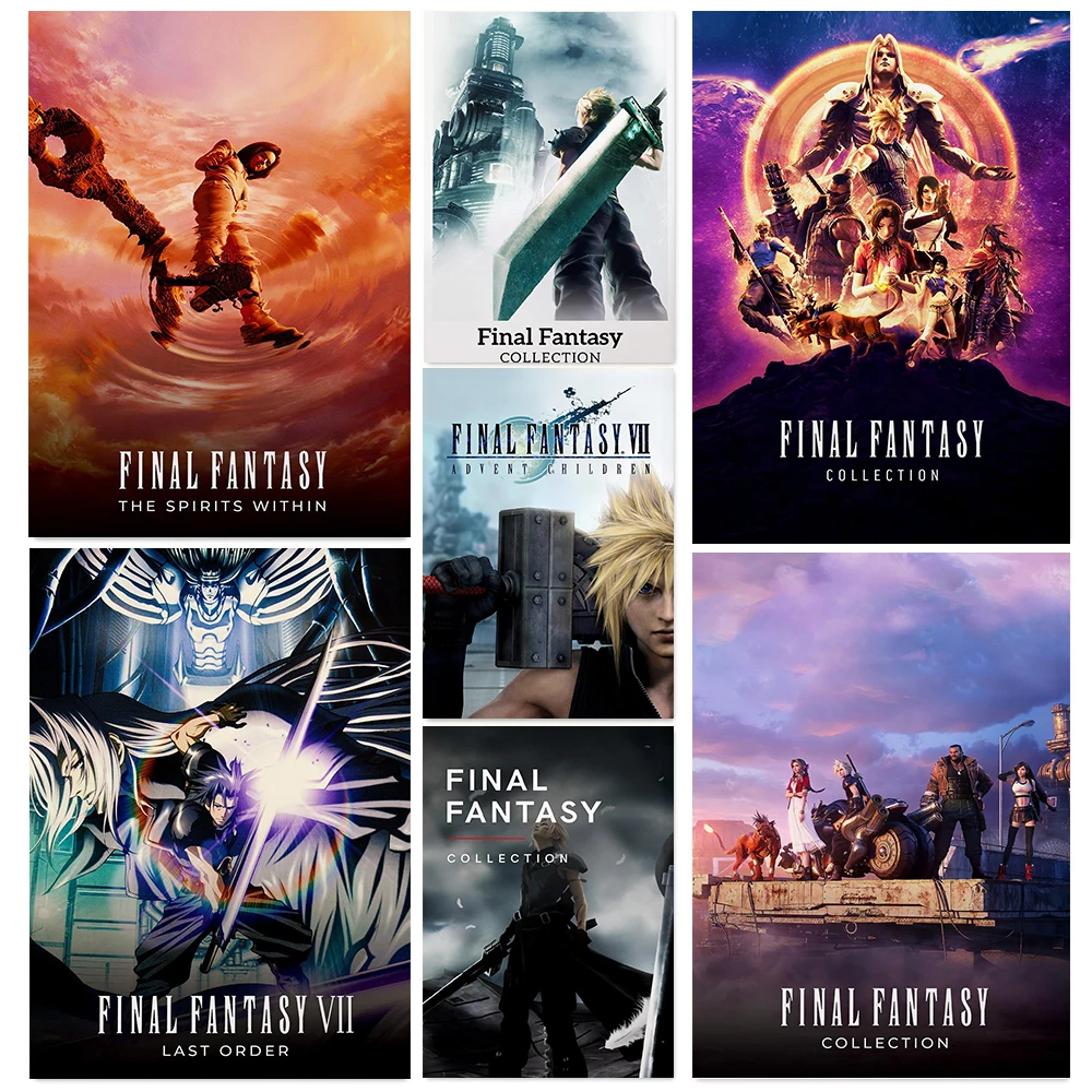 Pop Action Video Game Final Fantasy Posters Classic Cartoon Anime Prints Canvas Painting Wall Pictures Home Living Room Decor