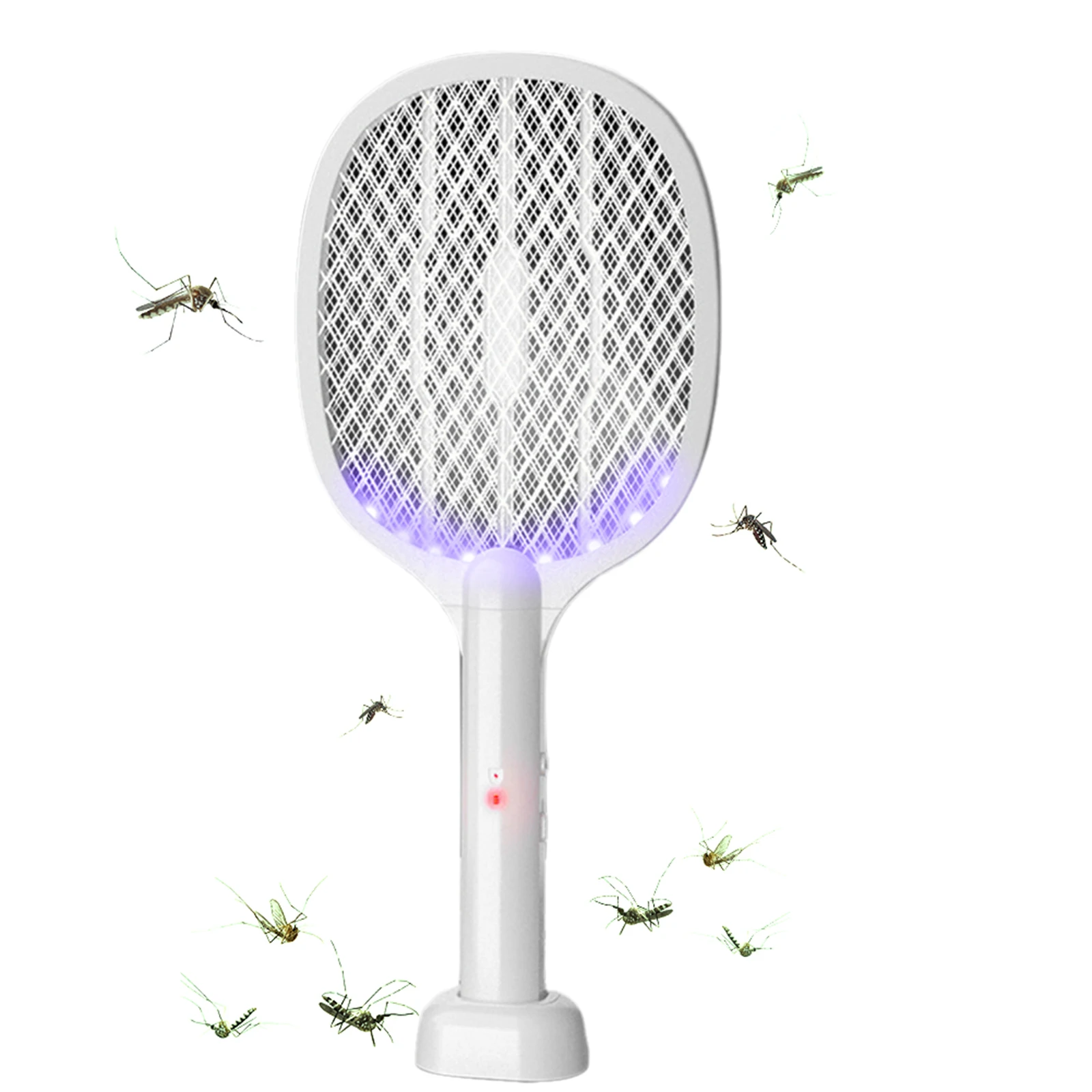 

Электрическая мухобойка-ракетка 2-в-1 на 3000В с USB-зарядкой, лампа-уничтожитель комаров, средство для борьбы с вредителями