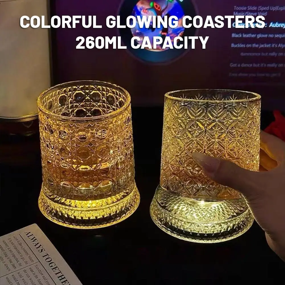 Rotating Whiskey Glass Creative Crystal Beer Cup Stress Relief Liquor Mold Straight Drink Wine Tumbler Base Bourbon Cocktail