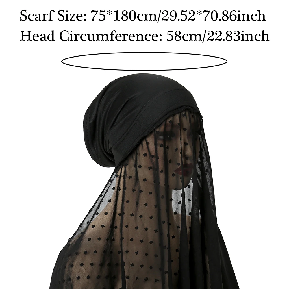 Vrouwen Moslim Chiffon Instant Hijab Sjaals Sjaal Modale Bal Buis Cap Geïntegreerd Handige Sjaal Nieuwe Stijl Mode Chiffon Pak