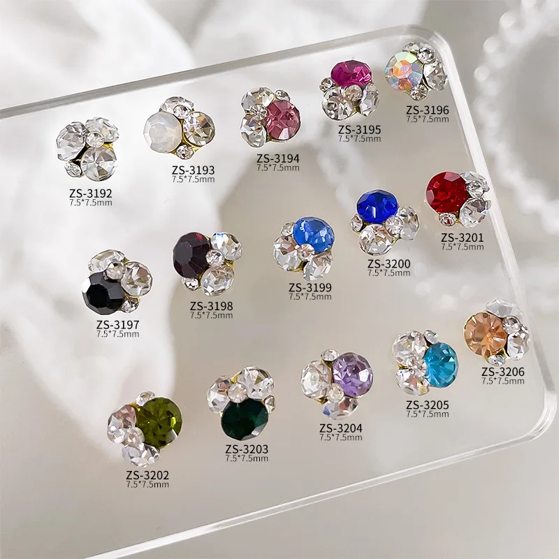 10 قطعة ثلاثية الأبعاد مكدسة كريستال الماس مسمار الراين كومة السحر اكسسوارات ل مانيكير بريق رسومات أظافر لوازم الديكور