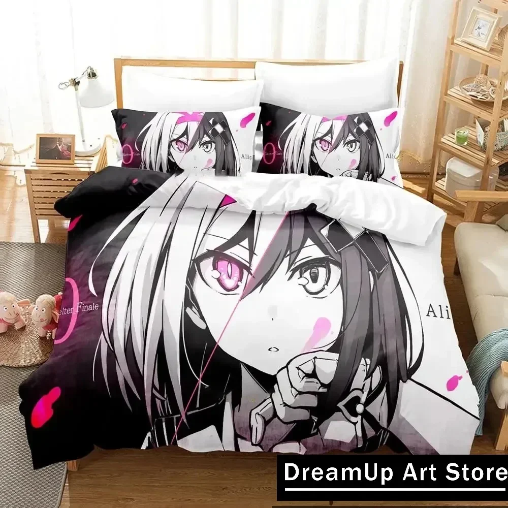 3D Print Fashion Anime Mary Skelter Finale Bedding Set Boys Girls Twin Queen Full Size Duvet Cover Pillowcase Bed Adult Bedroom
