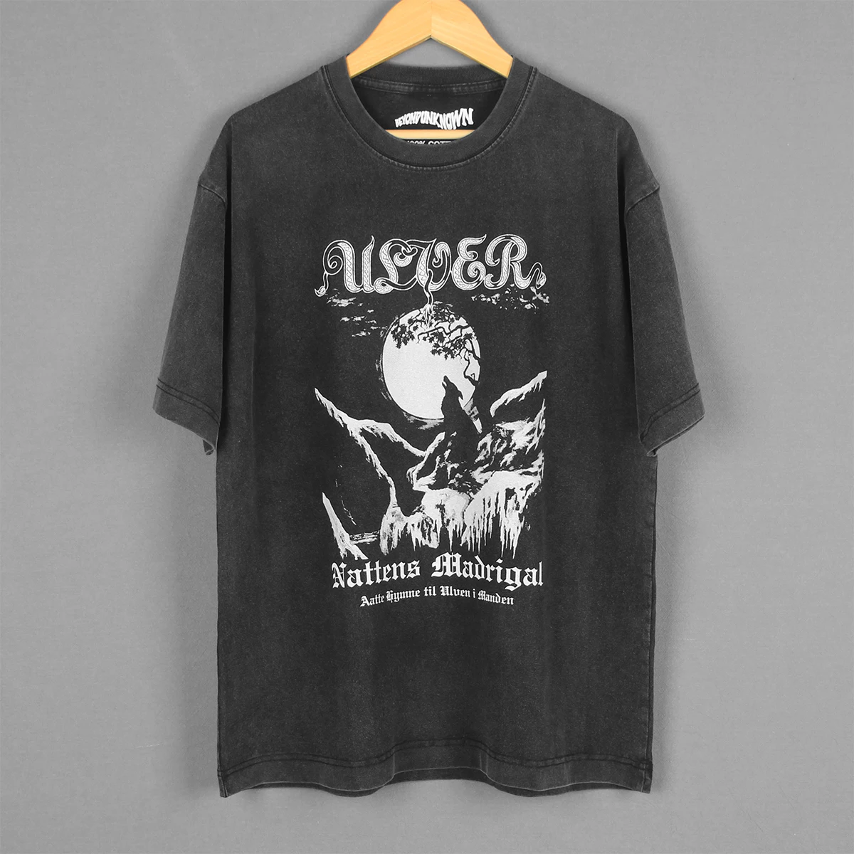 Ulver T Shirt The Madrigal Of Night Black Metal Satyricon Agalloch Washed Cotton Men's Tops Clothes Printed Unisex Graphic Shirt