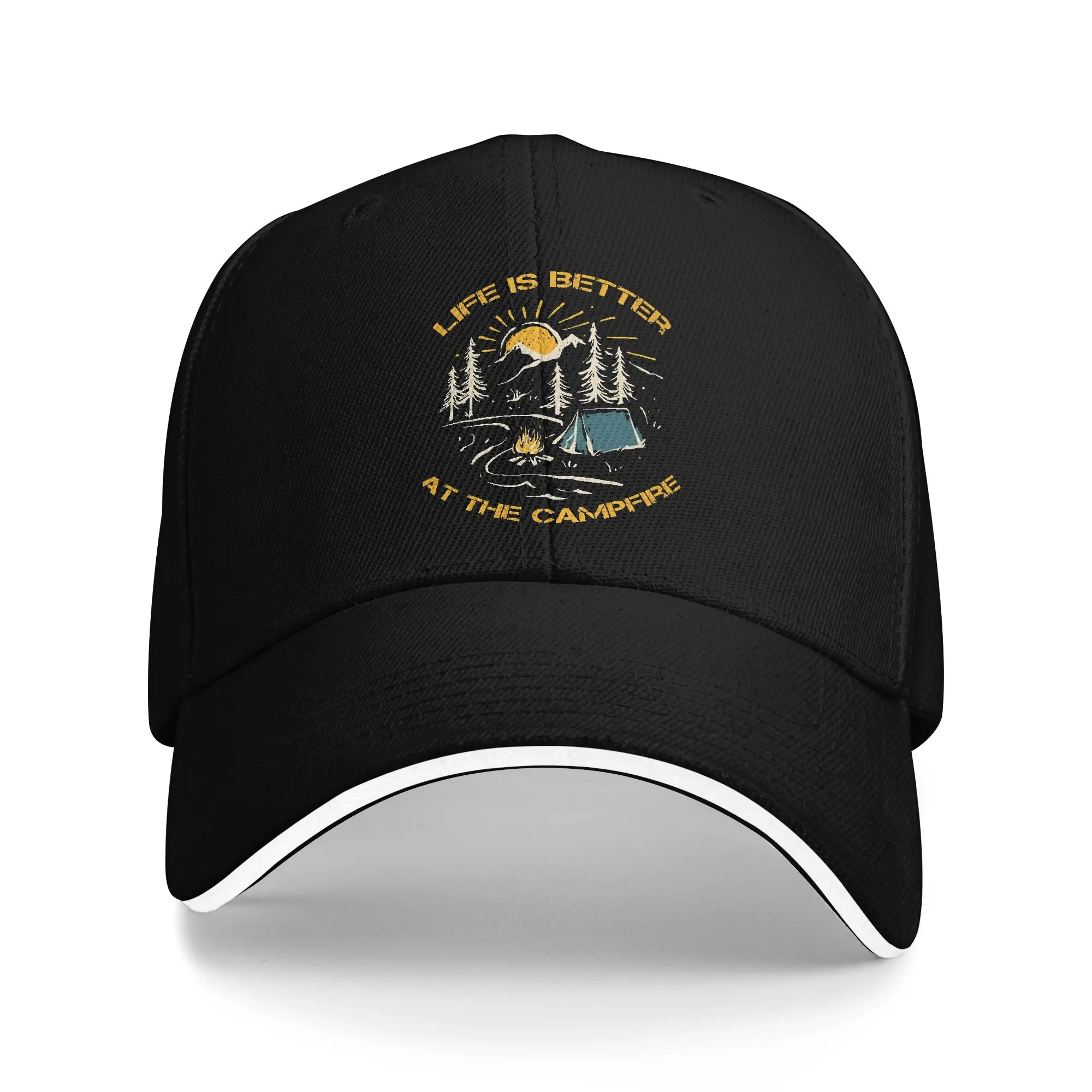 Camping is My Therapy Casual Baseball Cap  Outdoor Sports Hip Hop Hats Spring Adjustable Unisex Men y2k Retro Snapback Cap
