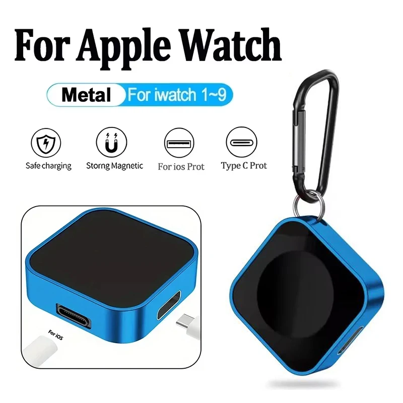 

Портативное беспроводное зарядное устройство для Apple Watch 10 9 8 7 6 5 4 3 2 1 SE Магнитное быстрое зарядное устройство Мини-зарядное устройство для iWatch Series Ultra 1 2