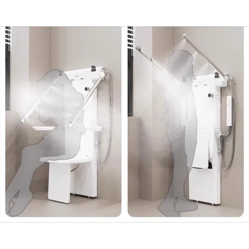 

Elderly seated thermostatic shower bathroom multi-functional folding sitting bath special chair shower armrest