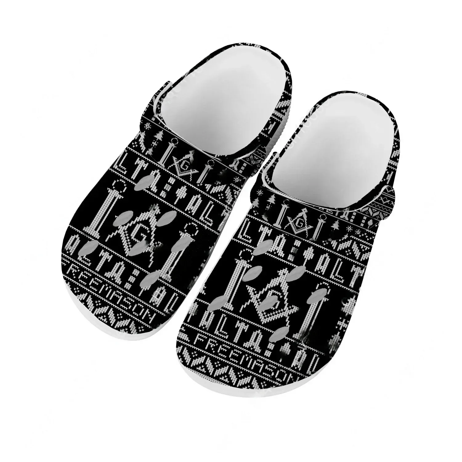 

Masonic Mason Freemason Pattern Sandals Men Women Teenager Fashion Water Shoes Breathable Comfort Beach Custom Slippers