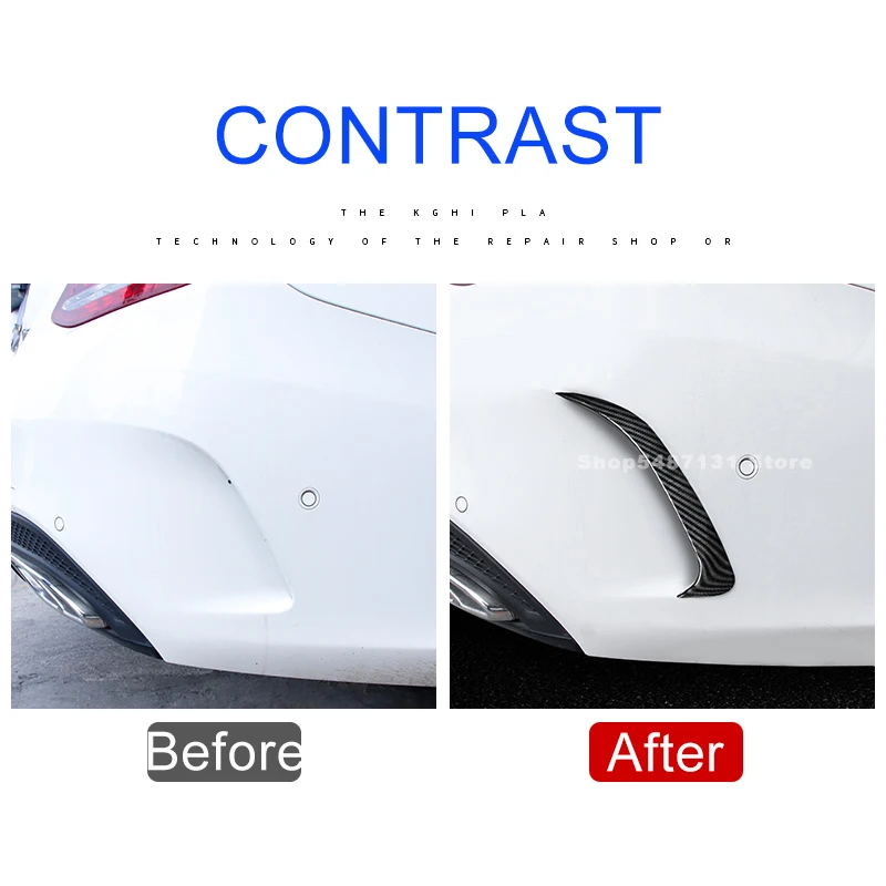 Car Exterior Rear Bumper Canard Splitter Sticker Diffuser Trim for Mercedes Benz C W205 Accessories 2015-2021 (Not for C Coupe)