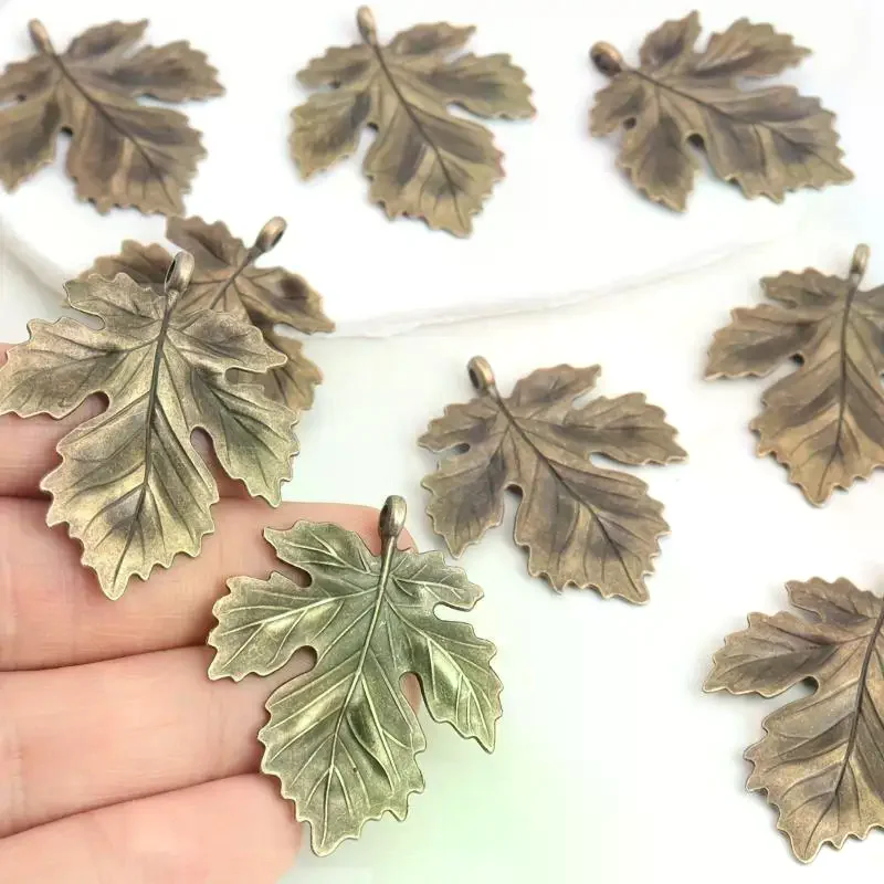 10/pcs 37X35mm Antique Silver/Bronze: Leaf Shape Connection Charm Pendant DIY Necklace Jewelry Handmade Craft