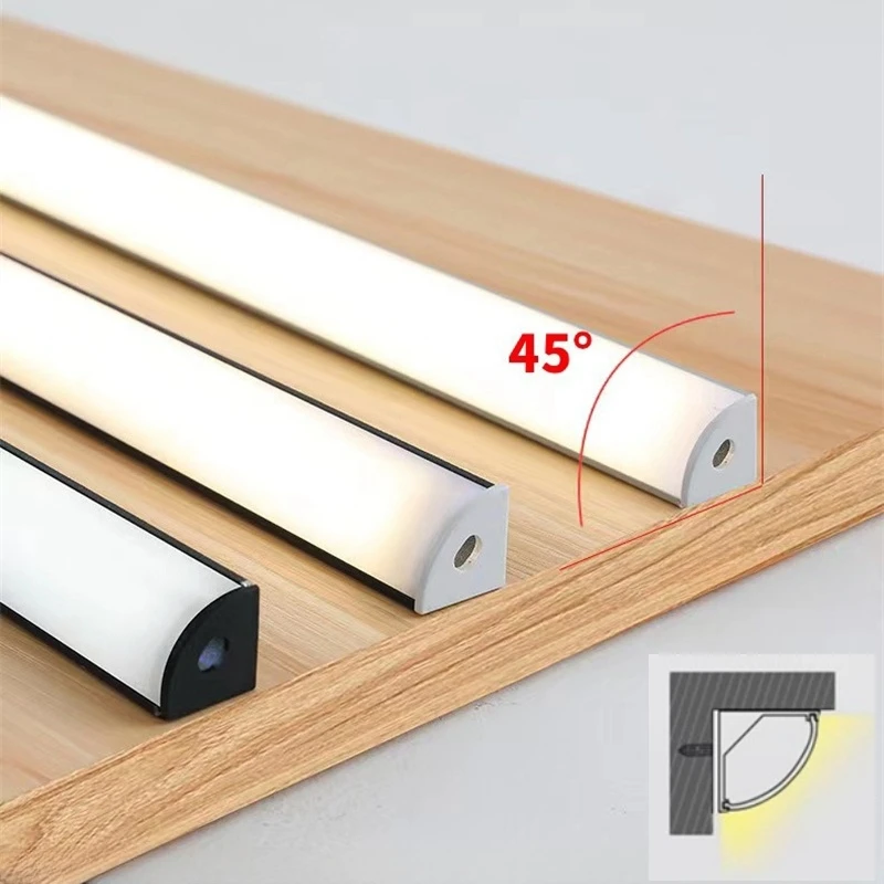 5/10pcs 8x8mm Ultra Narrow LED Aluminum Profile For 5050 3528 V-Type Channel Milky PC Cover Holder Cabinet Shelf Bar Strip Light