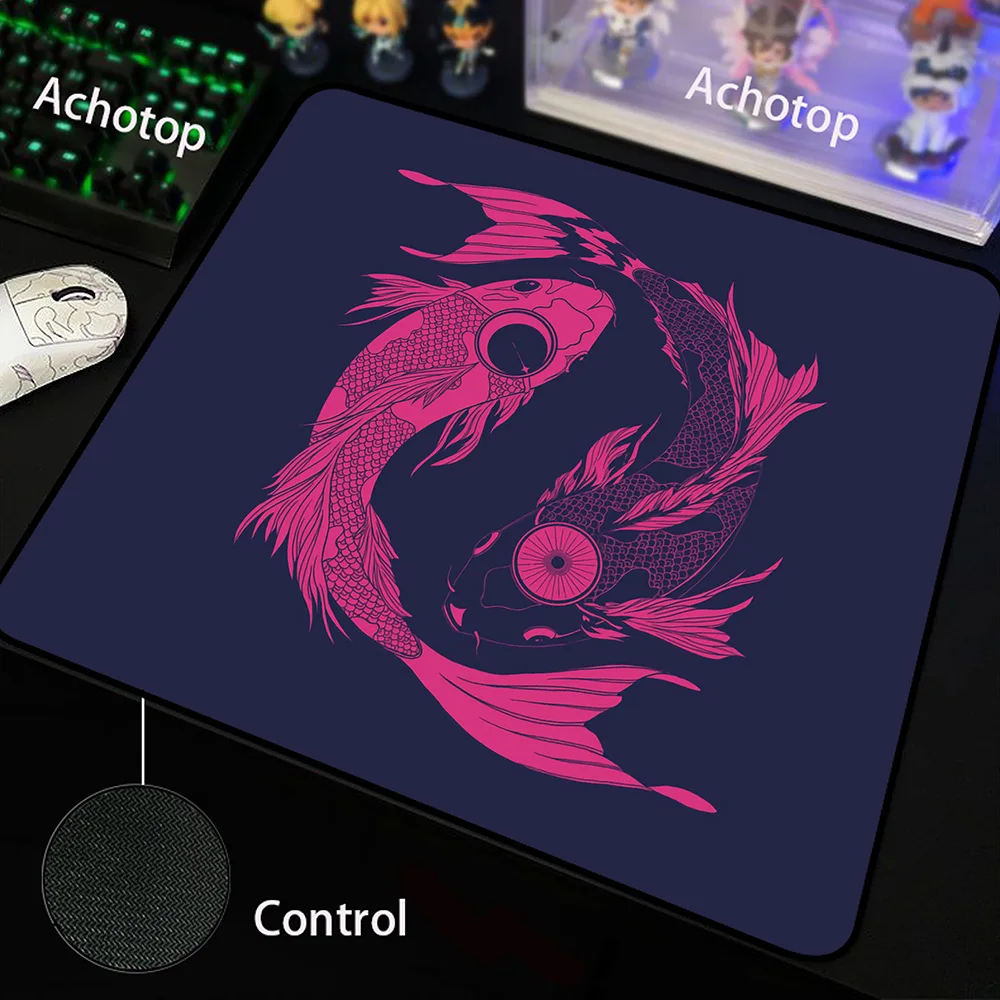 

Yin Yang Koi Fish Control Pc Game Mousepad Mouse Pad Locking Edge Gamer Mouse Mat Office Table Carpet Gaming Mats 400x450mm