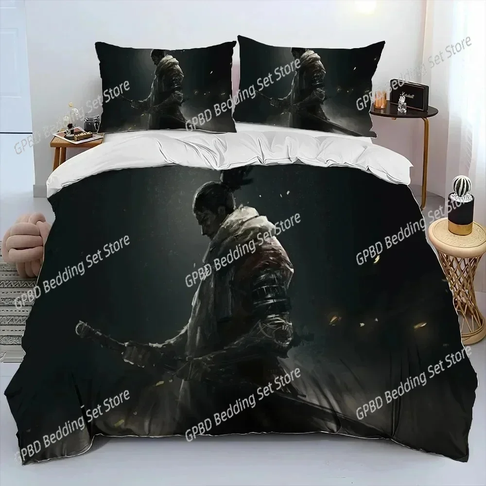 3D Print S-Sekiro Shadows Die Twice Game Bedding Set Single Twin Double Queen King Cal King Size Bed Linen Set