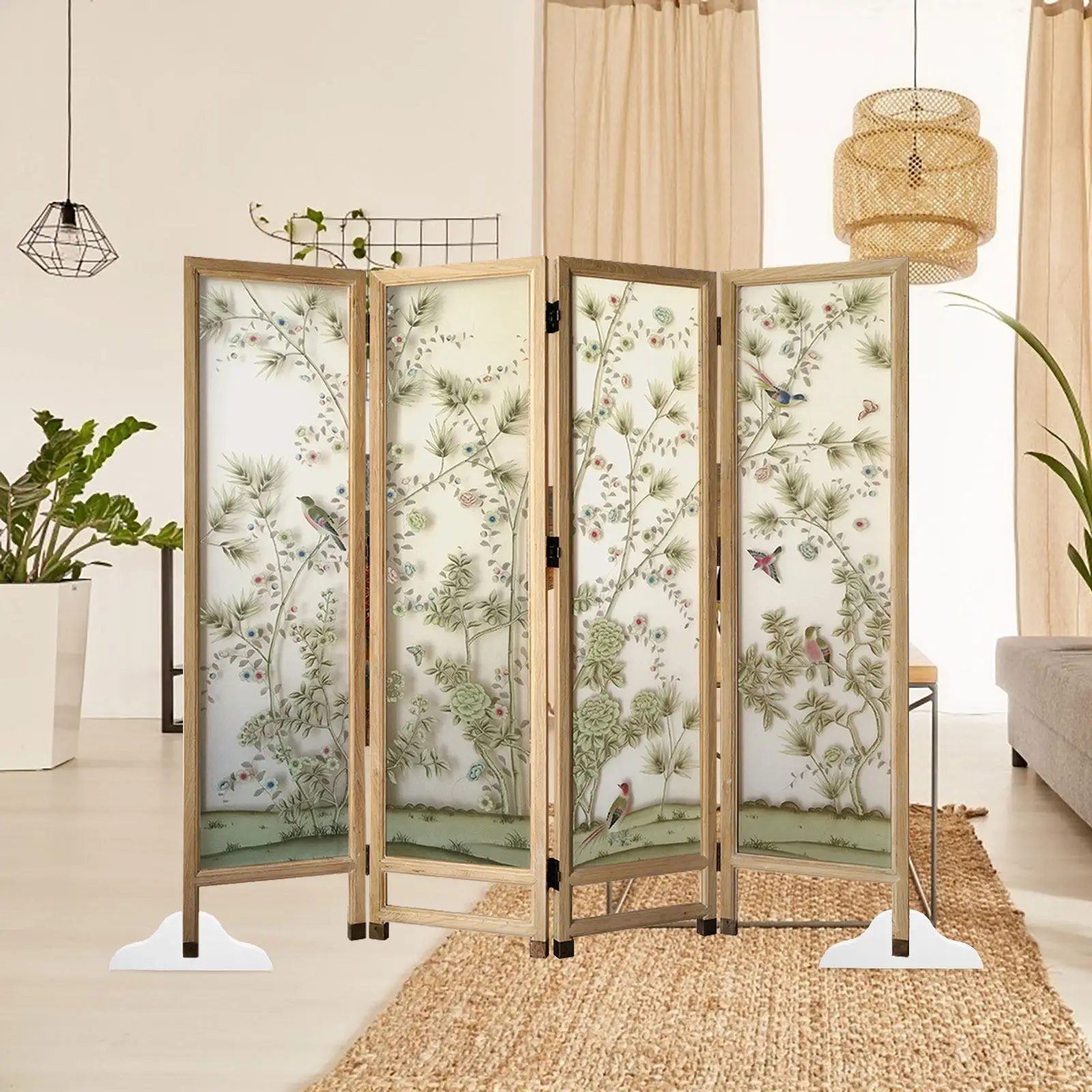 2Pcs Room Divider Stand Feet for Folding Screen Support Base Versatile Partition Holder with Enhanced Stability Home Office