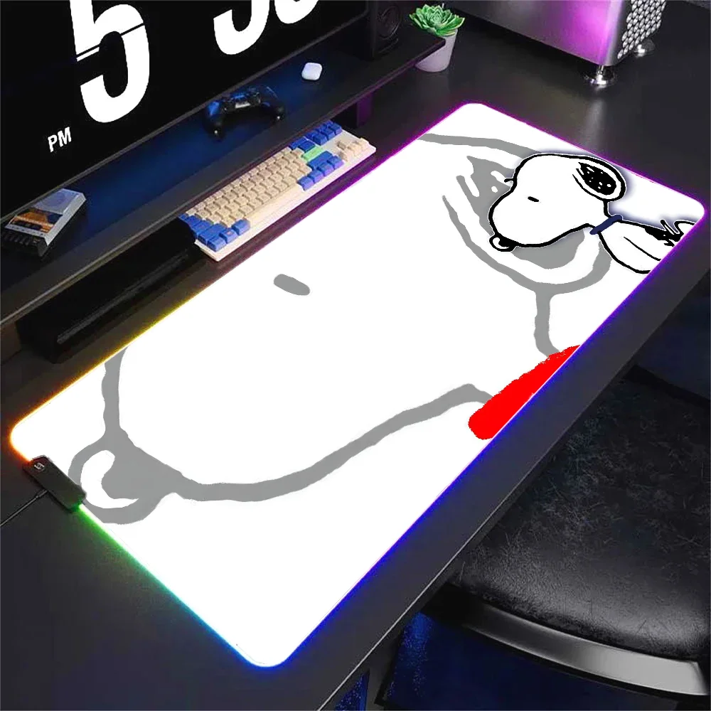 cute dog S-snoopy  Mousepad XXL RGB Gaming Mouse Pads HD Black Gamer Accessories Large LED