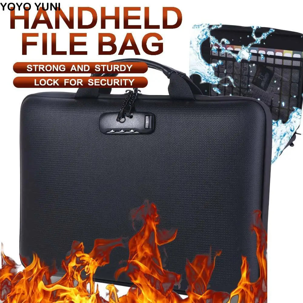 

13-Карманный огнестойкий ящик для документов, большая вместительная водонепроницаемая папка для файлов-гармошка, расширяющаяся конструкция, удобная ручка