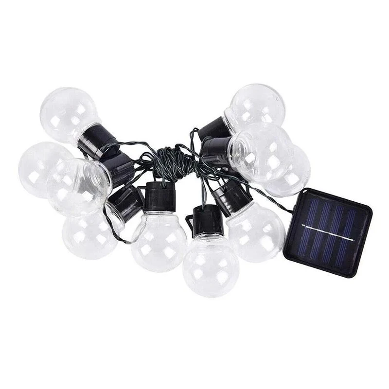 Imagem -04 - Solar Powered Retro Bulb String Lights para Jardim Lâmpada de Verão Fada ao ar Livre 10led 3.5m