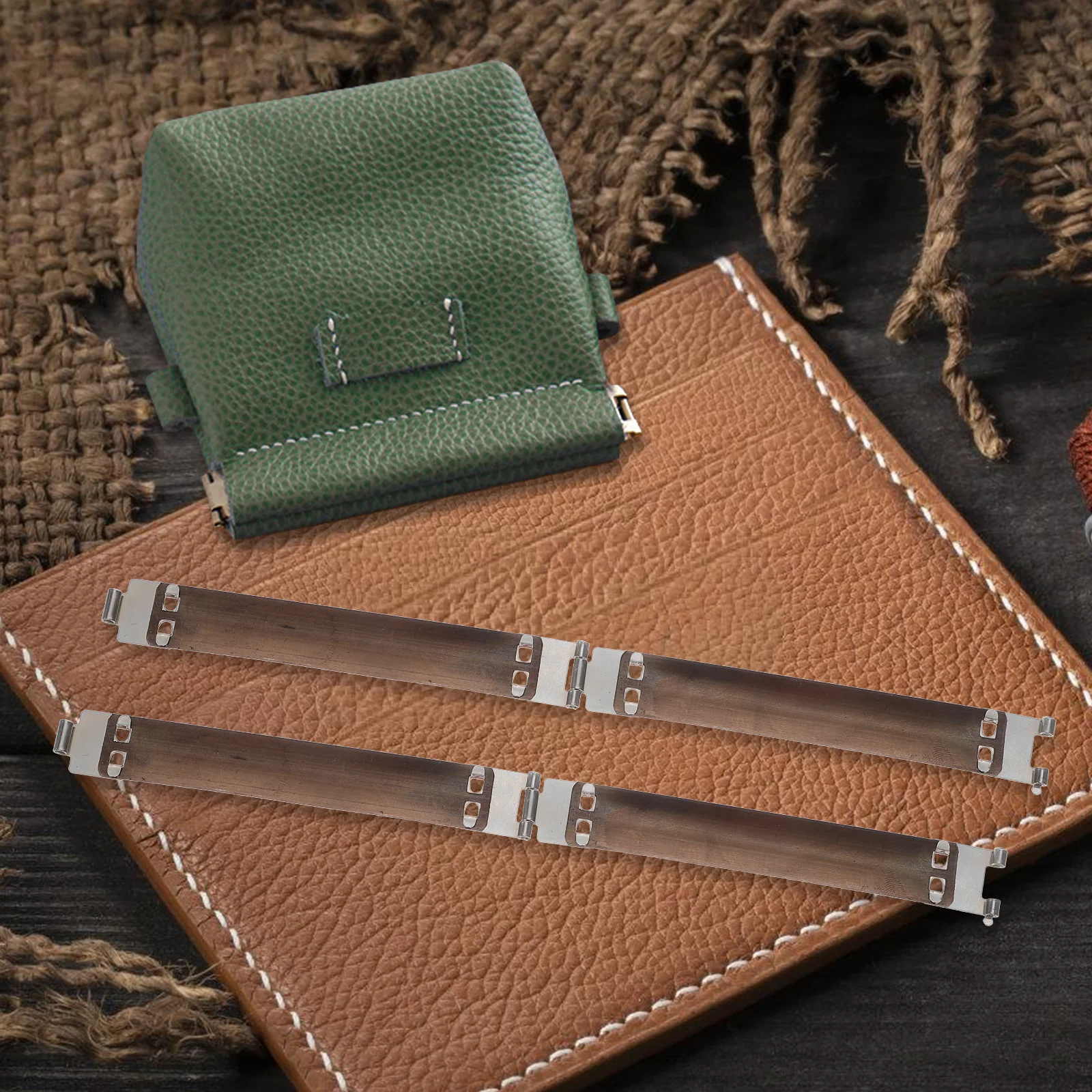 

100Pcs Metal Internal Flex Frames Spring Clips Handbag Hinges 10Cm Replacement for DIY Clasp Bag Purse Sewing Accessories Silver