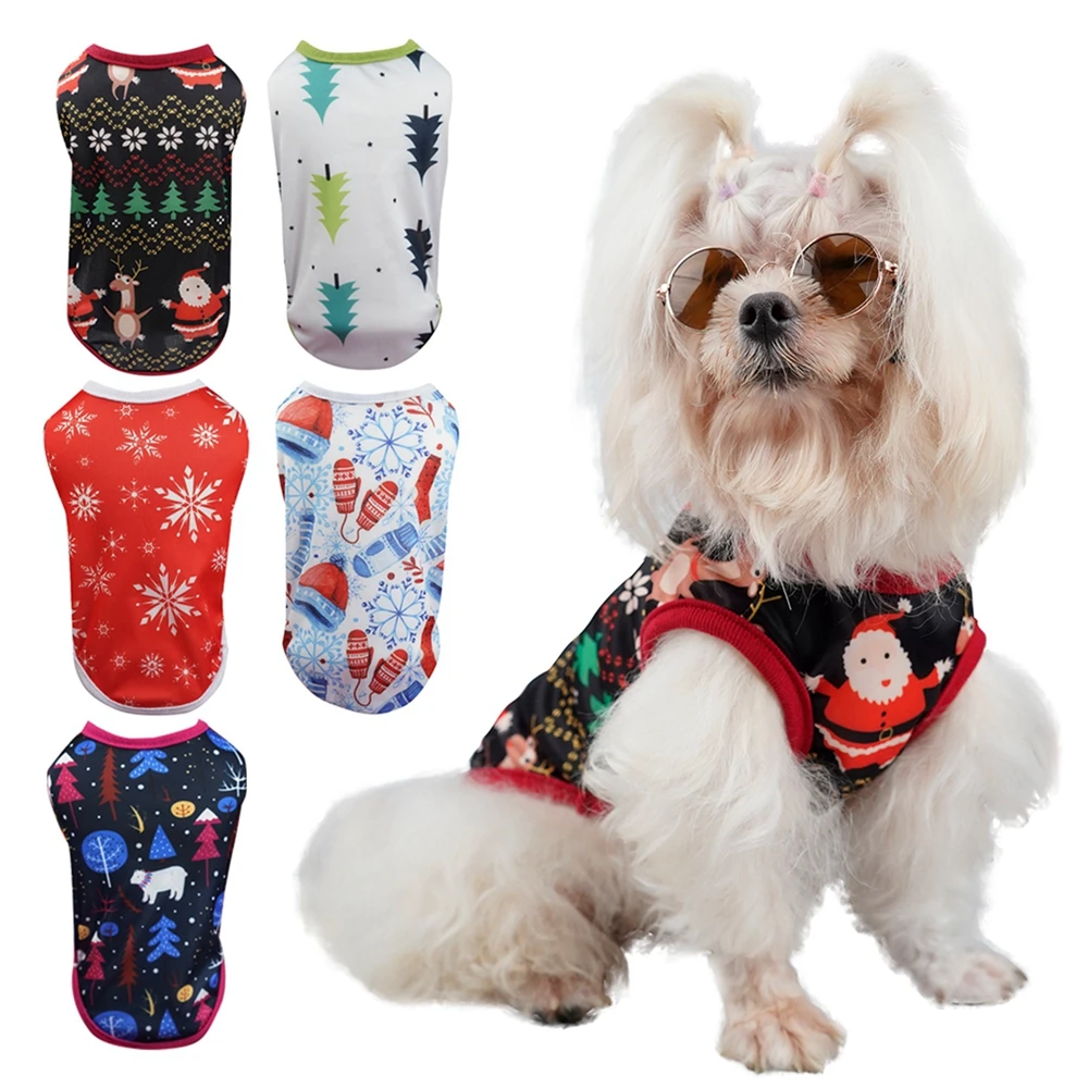 

Christmas Dog Clothes Pets Dogs Clothing For Small Medium Dogs Bulldog Chihuahua Pet Vest Shirt Warm New Year Shirt Puppy Outfit