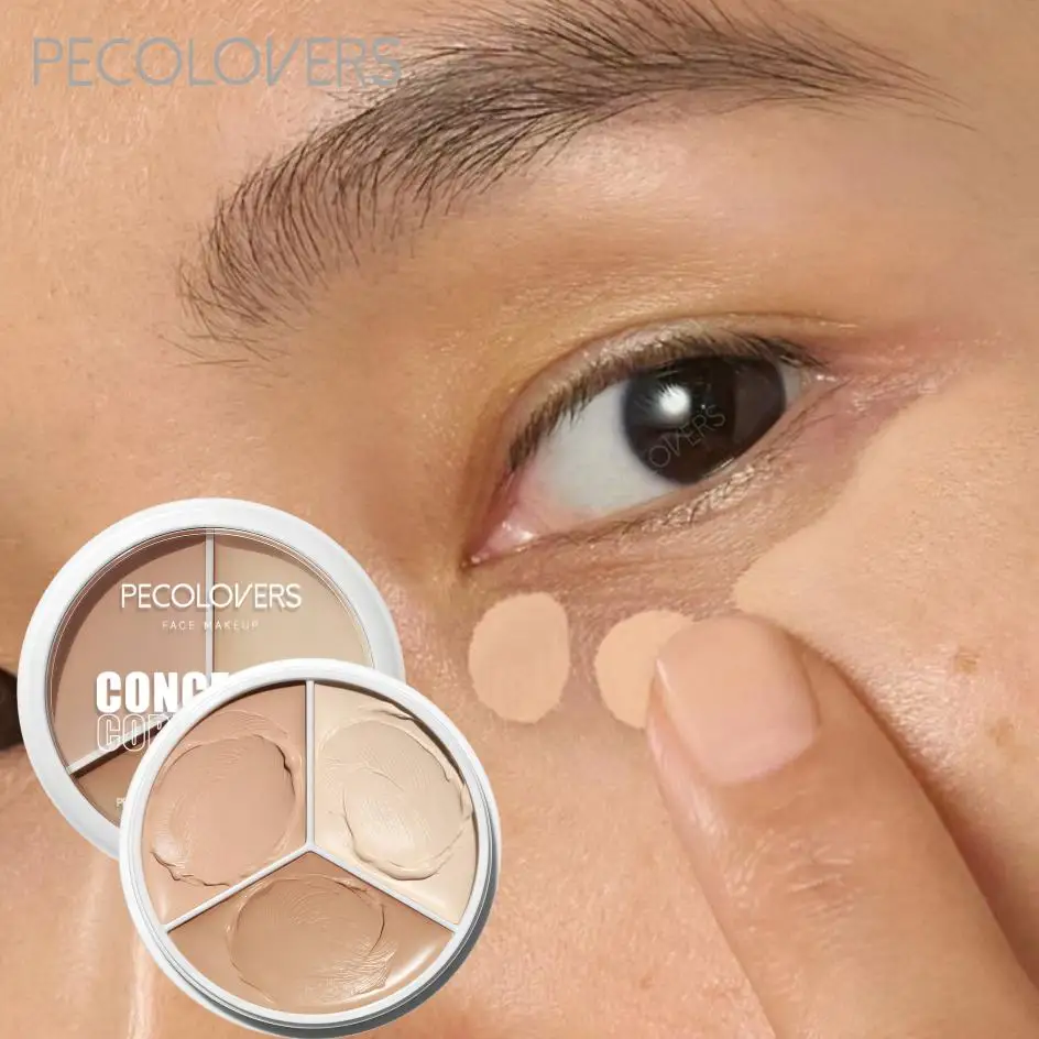 3-Color Concealer Palette，Long-Lasting Waterproof Concealer, Strong Coverage, Moisturizing Texture