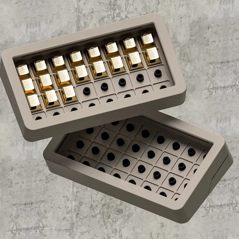 Puff32 Keycap Storage Box Custom Silicone Column Fixed Magnetic Suction Dustproof 1U Keycap Case Mechanical Keyboard Accessories