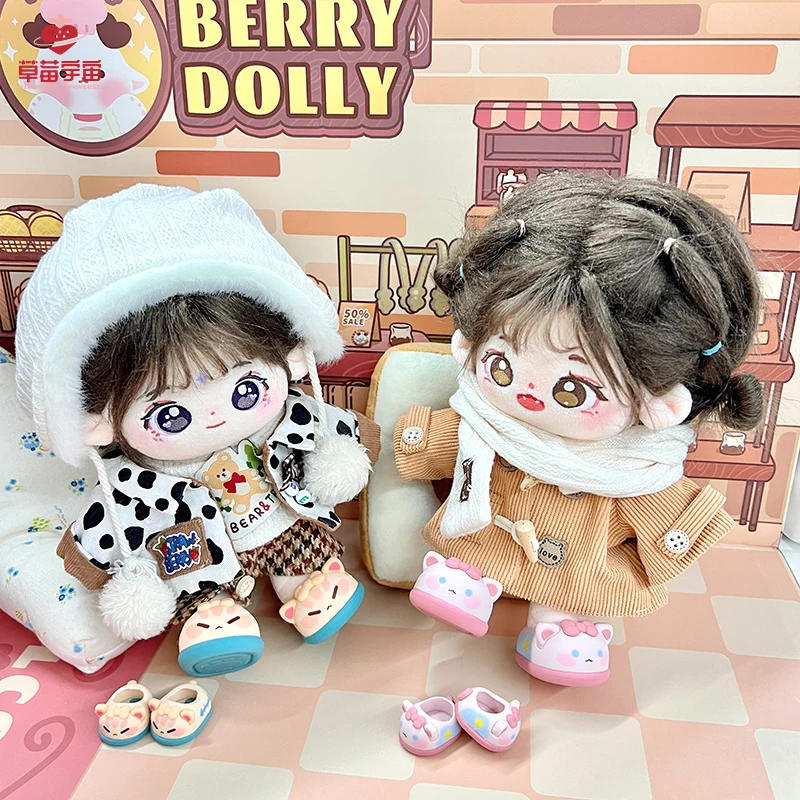 Star Idol Soft Rubber Cute Mini Strawberry Shoes for Plush 10cm 20cm Doll Toy Accessories Cosplay Photo Props C CM