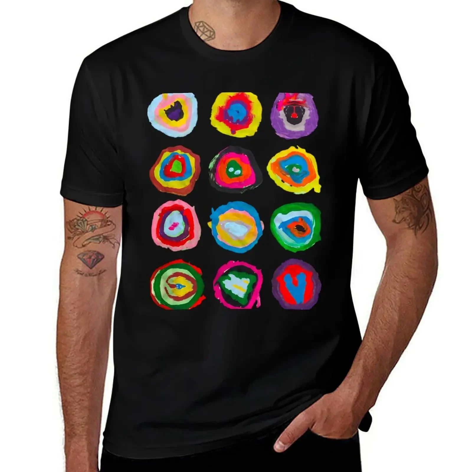 

Colorful Circle Paint on White T-Shirt Funny t-shirts anime shirt summer shirt mens clothes