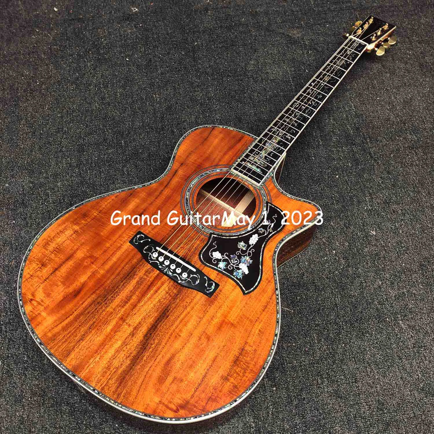 Custom OM45 OM42 OOO Dreadnought Body koa wood Ebony Fingerboard Acoustic Guitar