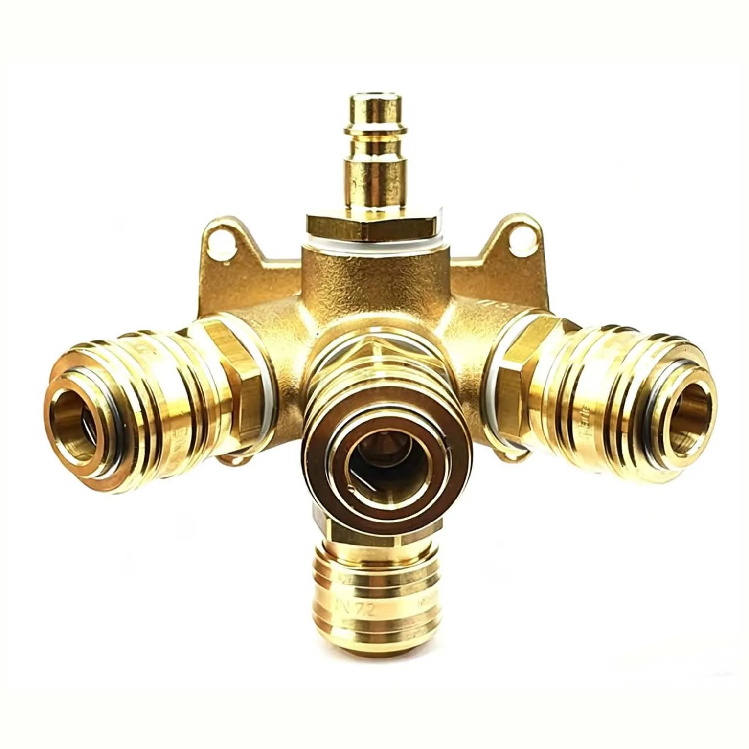Wall Mount G1/2 Five Port Air Hose Connector for Reliable Air Flow Routing in Production and Maintenance Areas