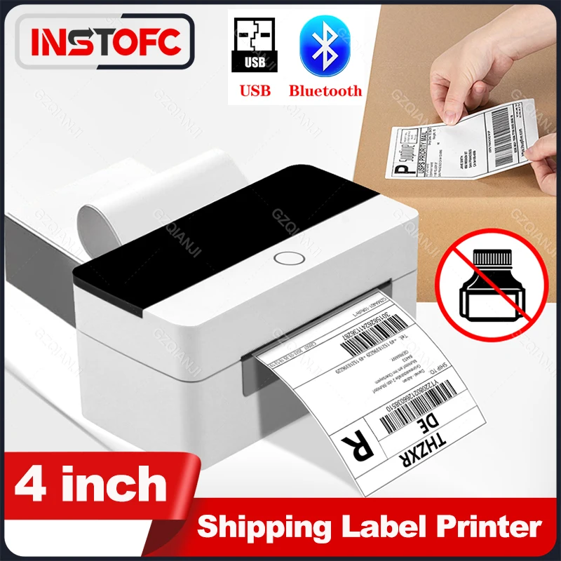 4x6 Shipping Label Printer USB Bluetooth WIFI Barcode Airway Bill Desktop Thermal Printer Compatible with Mac Windows Warehouse