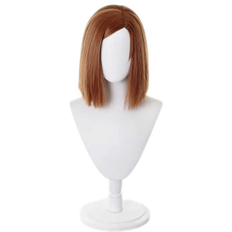 Anime Nobara Kugisaki Cosplay Wig Brown Short Synthetic Hair Tattoo sticker For Women Men Halloween Costume Party Carnival Props