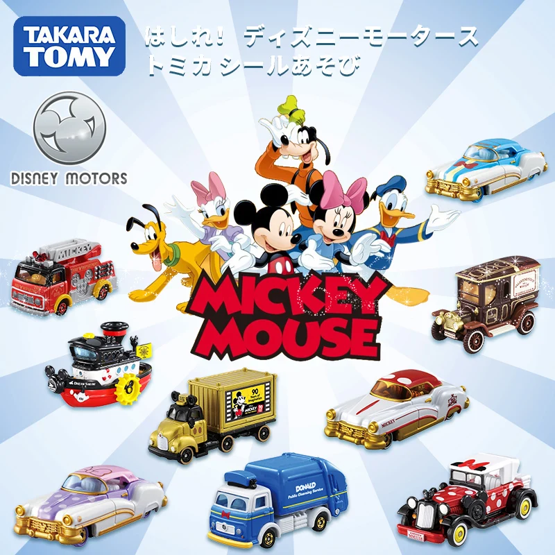 TAKARA TOMY simulation alloy car model girl toy Mickey Minnie Donald Duck classic car, girl boy toy, child holiday birthday gift