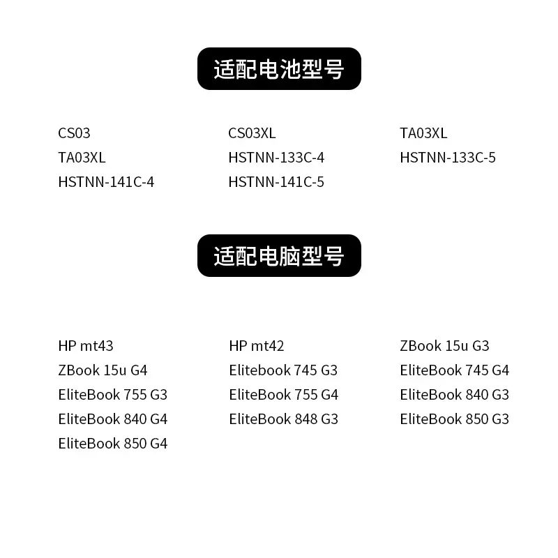 New TA03XL CS03XL Laptop Battery For HP EliteBook 745 755 840/R 848 850 G4 Notebook HSTNN-IB7L HSTNN-LB7J 854047-421 854108-850