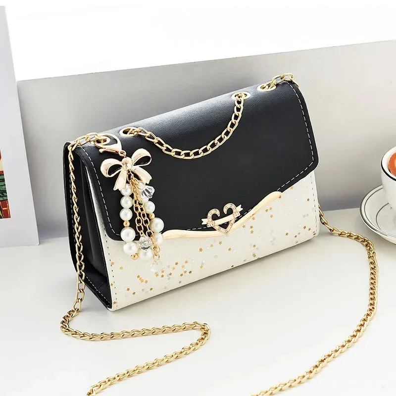 Women Shoulder Messenger Bag Metal Sequin Chain Crossbody Phone Bags Ladies Luxury Designer Street Square Bags