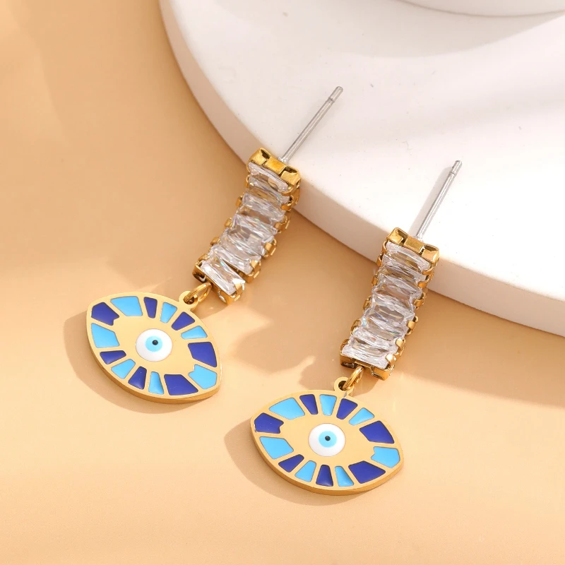 

PAPERPLUS | Creative Evil Eye Earrings for Women Stainless Steel Blue Eye Chic Jewely Cute and Romantic New