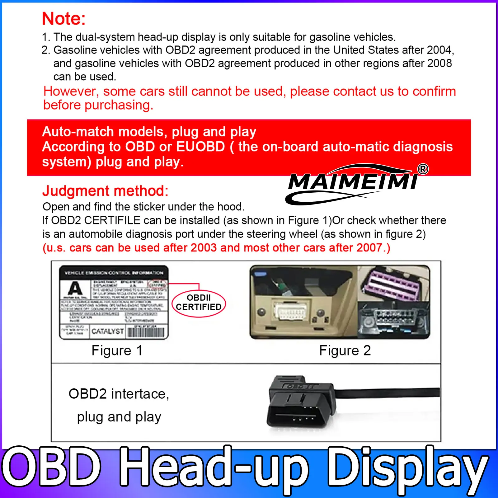 A520 OBD+GPS HUD Tachometer Wassertemperatur Drehzahlmesser Kraftstoffstand Digitaler Head-Up-Display Smart Gauge Geschwindigkeitswarnung Auto-Diagnosegerät – Detail 1