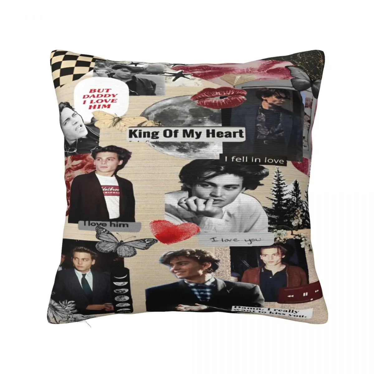 Y2K Home Johnny Depp fan Gift Decorations Pillowcases Merch Pillow Cover Zippered Multi Size