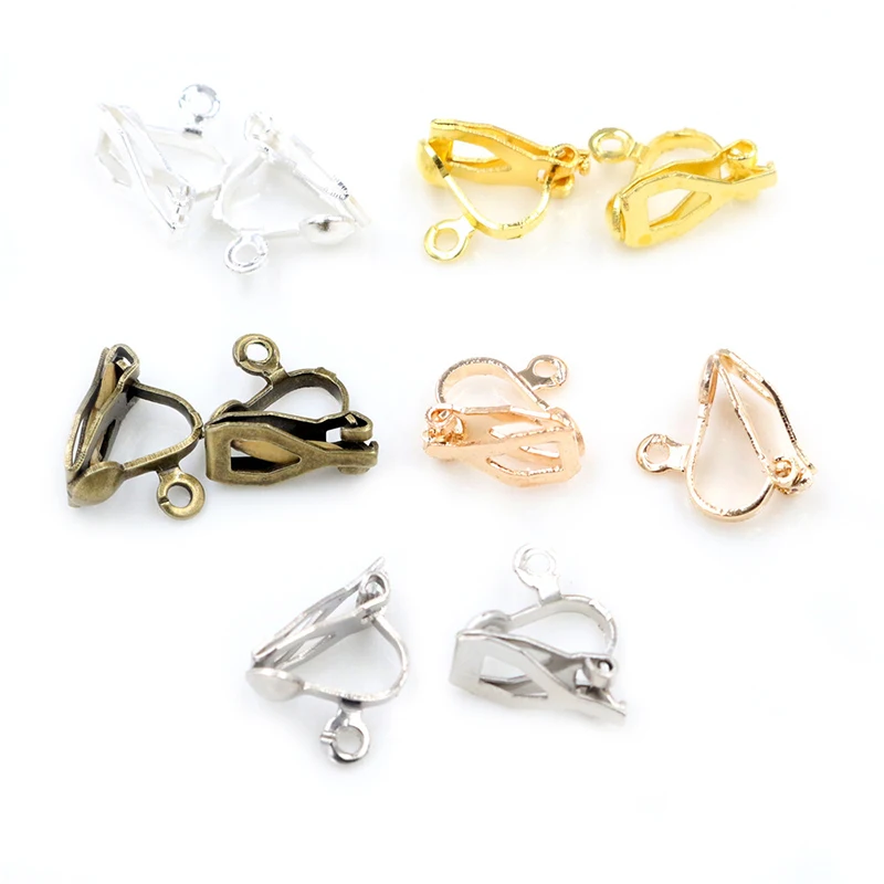 12x5mm 50 sztuk wysokiej jakości 6 kolorów Plated klip ucha DIY Handmade kolczyki ustalenia biżuteria ustalenia części hurtowych — zdjęcie 4