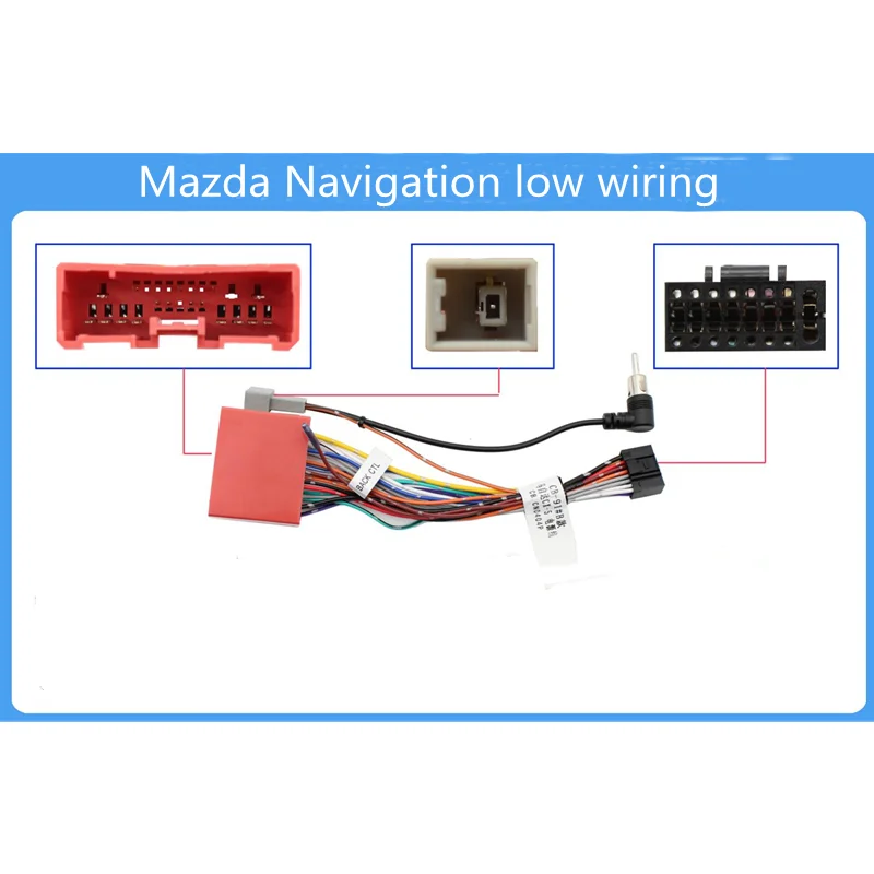 

Wiring Harness Adapter 16 Pin Plug to 24 Pin Connector Radio Antenna Jack Car Android Head Unit Cable for Mazda 5 Mazda 3 BK