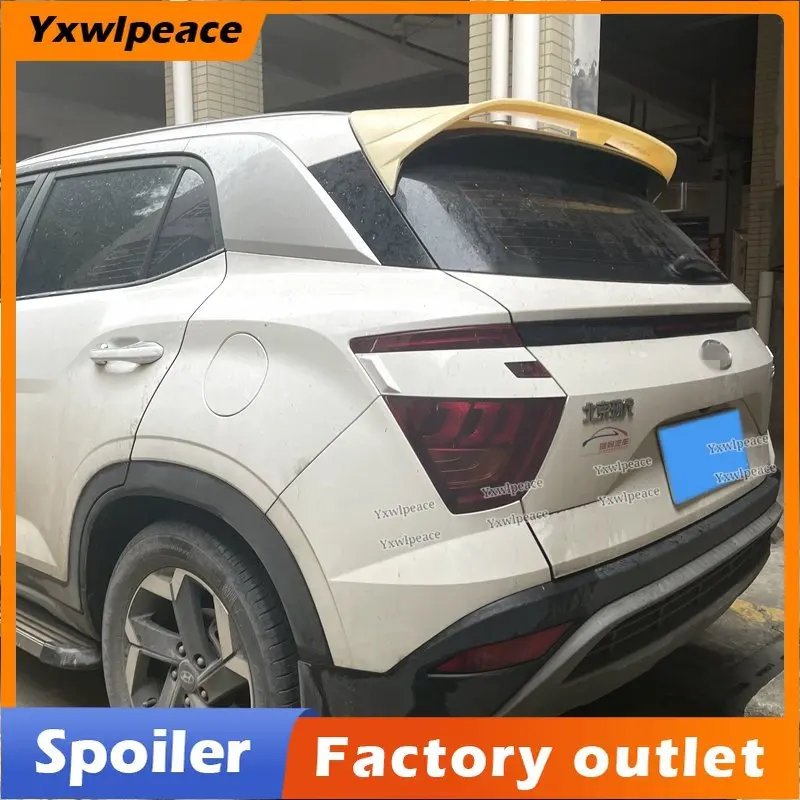 

For Hyundai Creta Ix25 2020 2021 2022 Spoiler ABS Plastic Carbon Fiber Look Trunk Wing Rear Roof Spoiler Wing Car Accessories