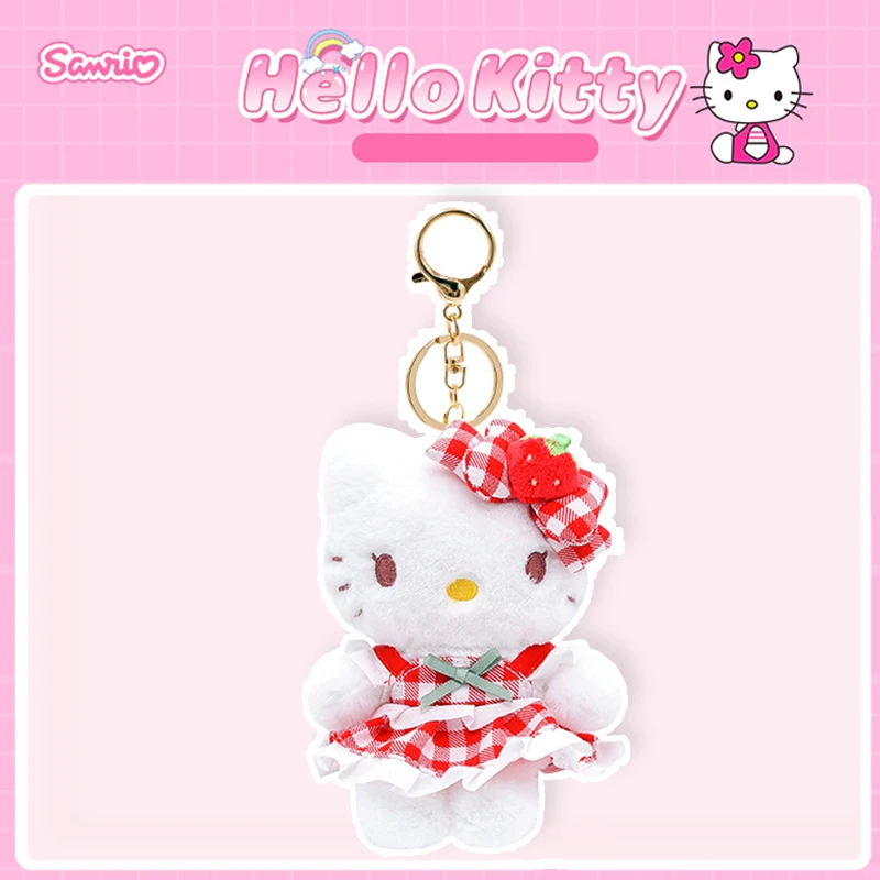 Oryginalny Sanrio Hello Kitty Melody Śliczny Dziewczęcy Brelok Zawieszka do Tornistra Zabawki Pluszowe dla Dzieci Breloczek Pluszak Prezent Urodzinowy Świąteczny