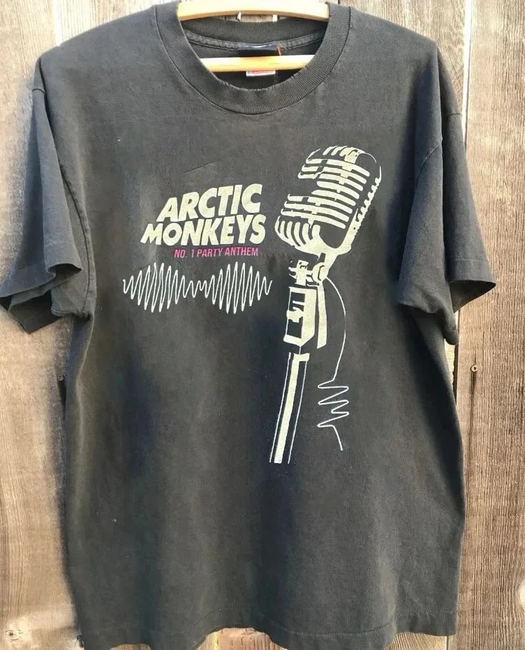 

Футболка унисекс Arctic Monkey Band Charcoal Music Lover Tour, американский негабаритный топ с короткими рукавами для мужчин и женщин, уличный топ в стиле хип-хоп, рок