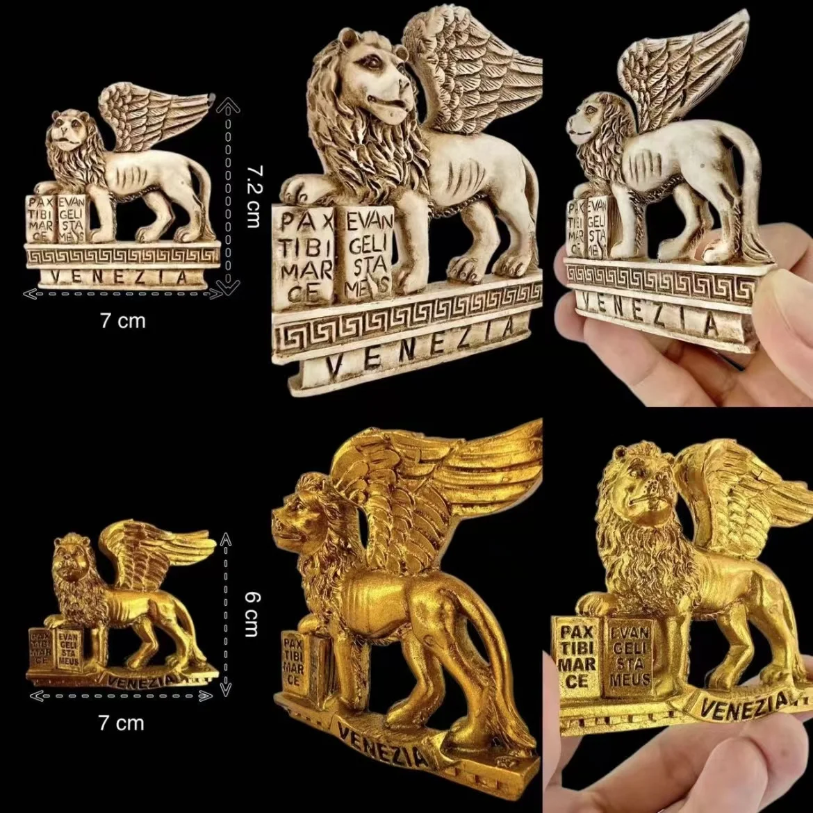 Venice Romo, Italy Romulus and Remus Flying Lion Fridge Magnets Travel 3D Memorial Magnetic Refrigerator Stickers Gift